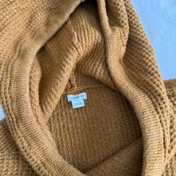 Aerie Waffle CozyUp Hooded Sweater Size Medium - Picture 9 of 9